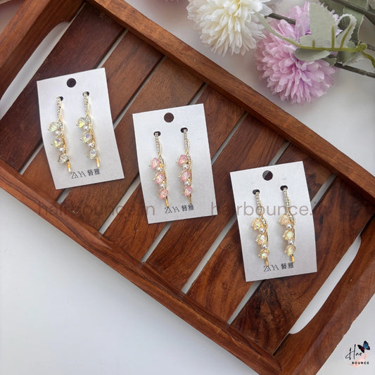 Elegant Tulip Pearl Drop Hair Pins