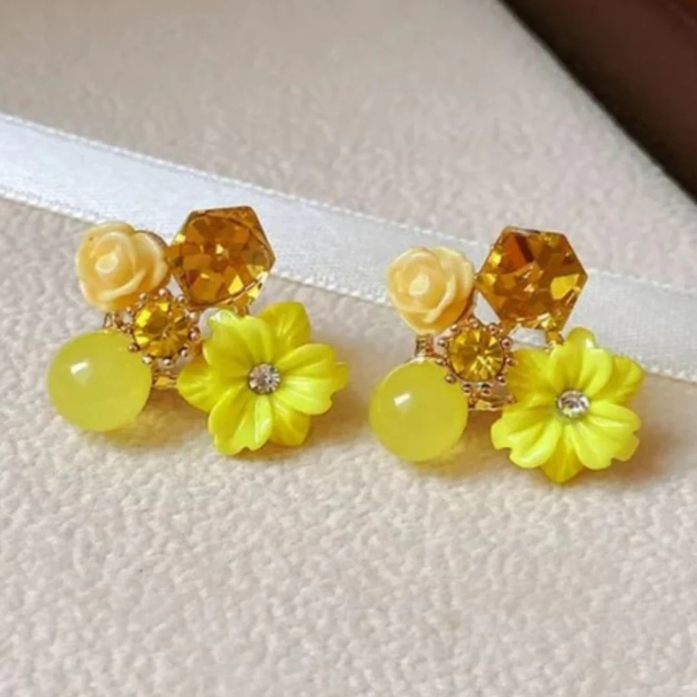 Yellow Floral Earrings