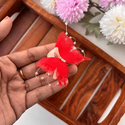 Elegant Butterfly Bead Hair Claw - Small