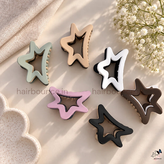 Dual Colour Star Hair Claw - Medium