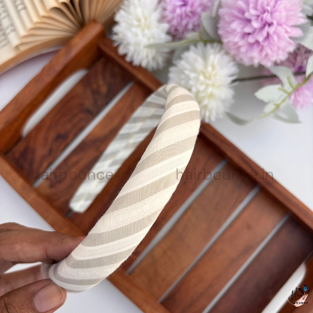 Classic Stripe Padded Headband for Women & Girls – Soft Fabric Hair Band