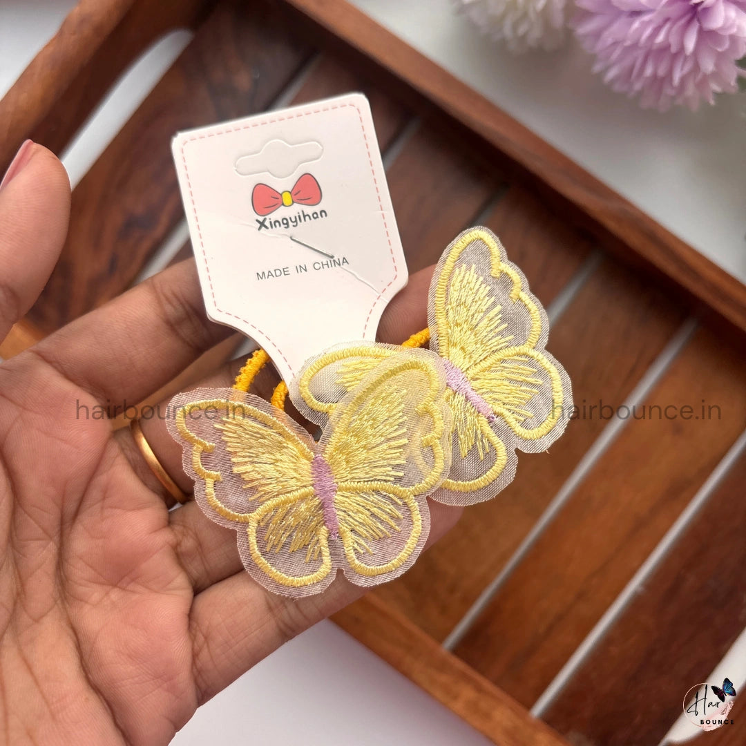 Embroidered Butterfly Rubber Bands