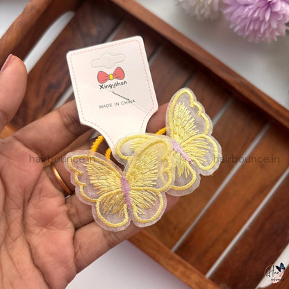 Embroidered Butterfly Rubber Bands