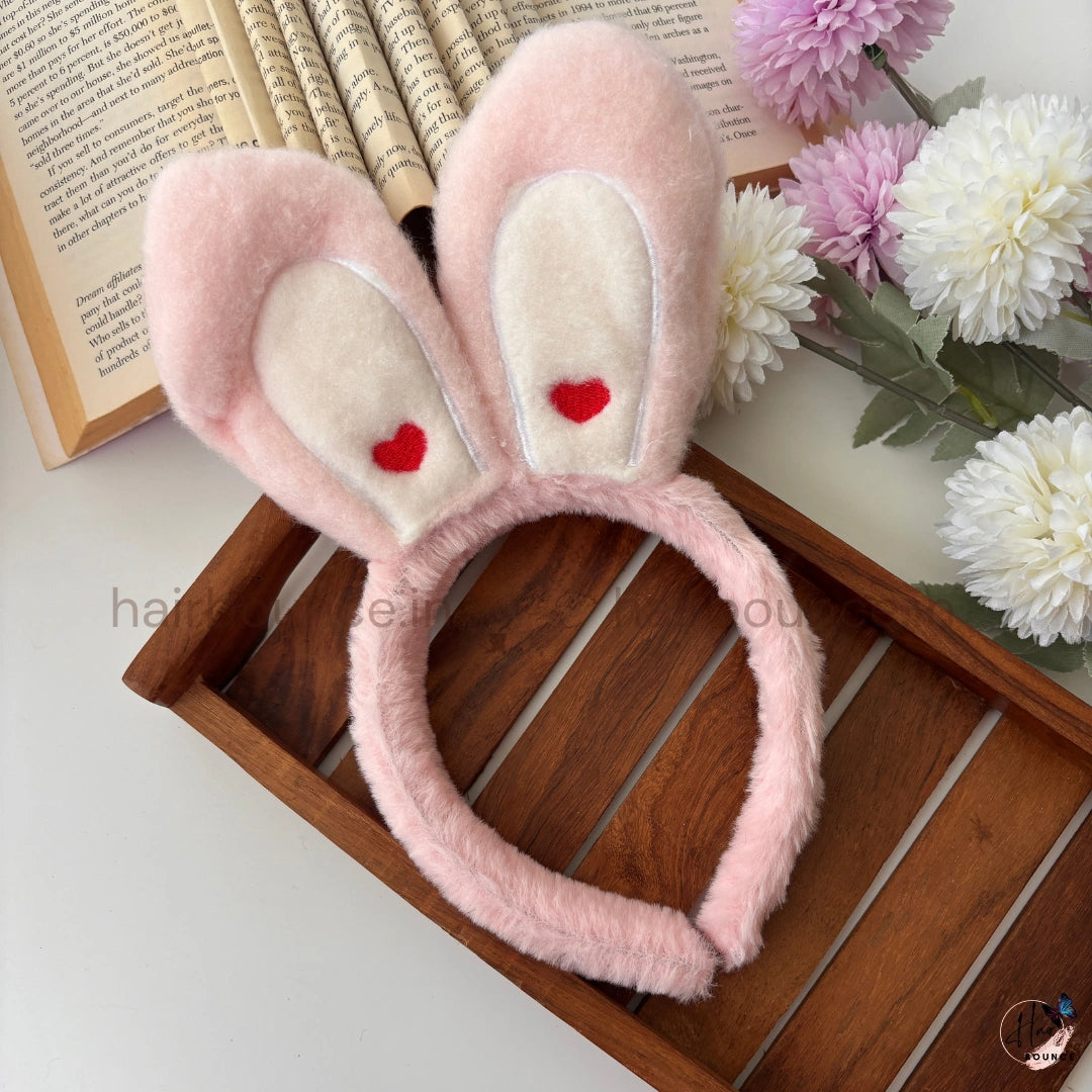 Fluffy Bunny Ears Headband – Soft Plush Hair Band