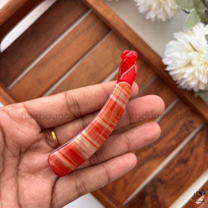 Striped Banana Hair Clip – Medium