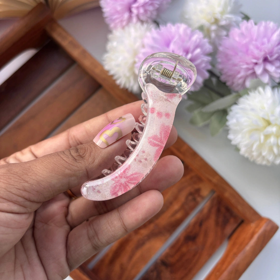 Bofeini Flower Printed Banana Clip - Medium