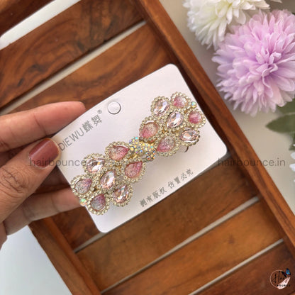 Rosé Prism Floral Bar Clip