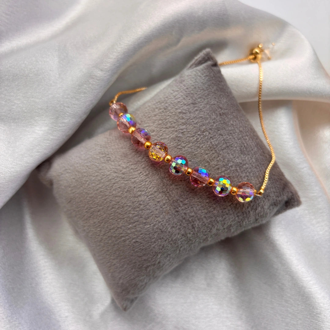 Gleam Crystal Bead Bracelet – Adjustable
