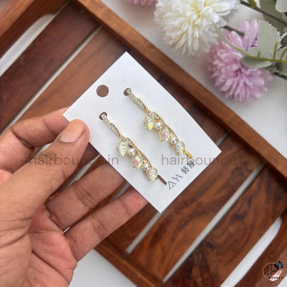 Elegant Tulip Pearl Drop Hair Pins