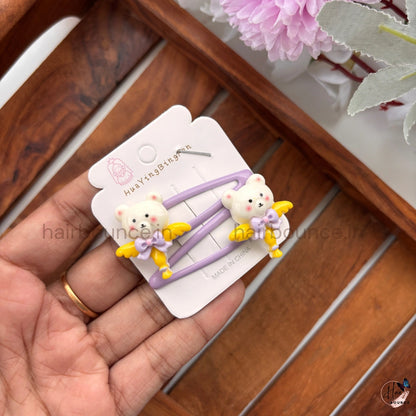 Cute Bear Snap Hair Clips – Pack of 2