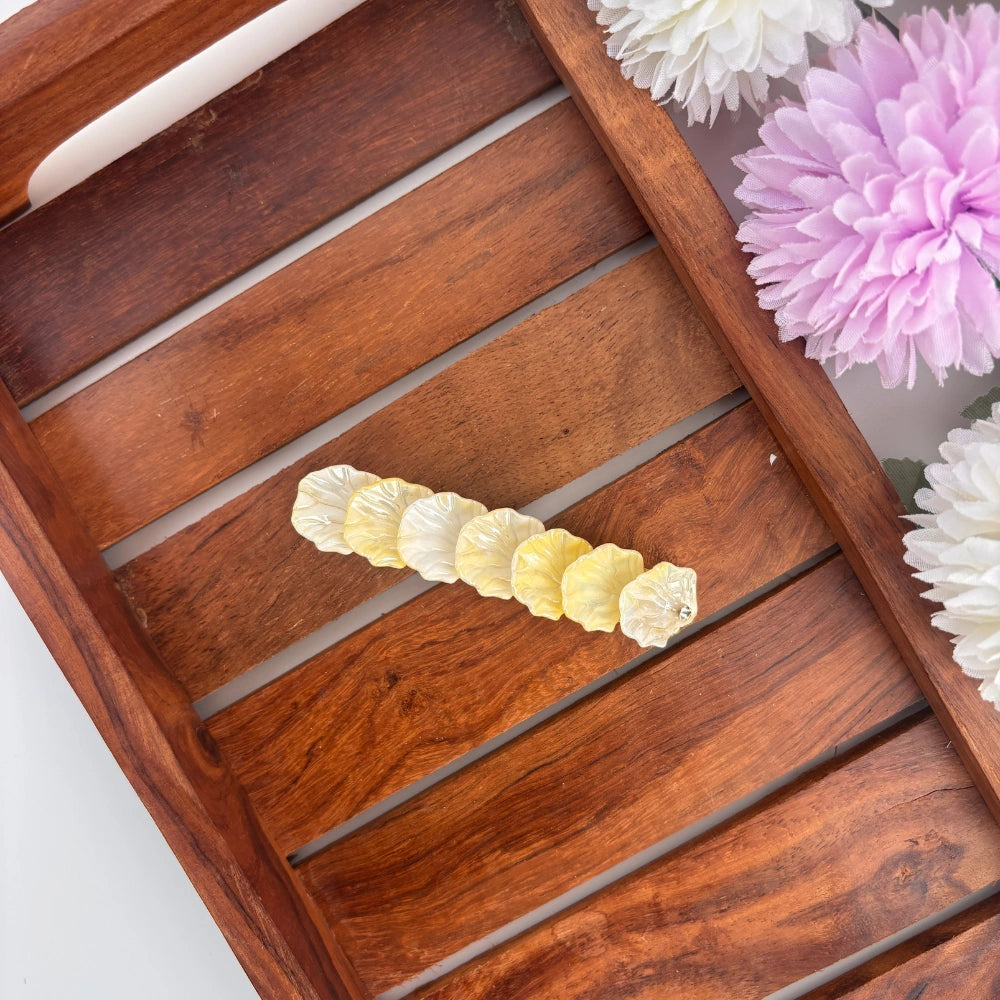 Sunny Yellow Cascading Petal Center Clip