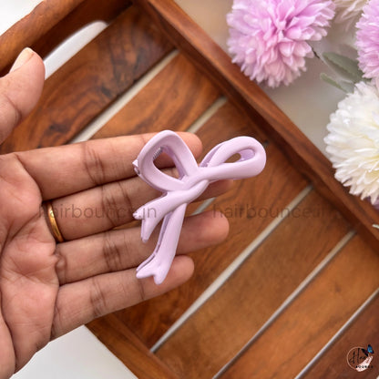 Matte Ribbon Bow Hair Claw – Medium