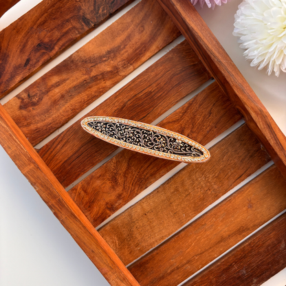 Antique Oval Embossed Hair Clip