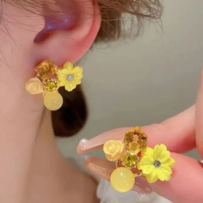 Yellow Floral Earrings