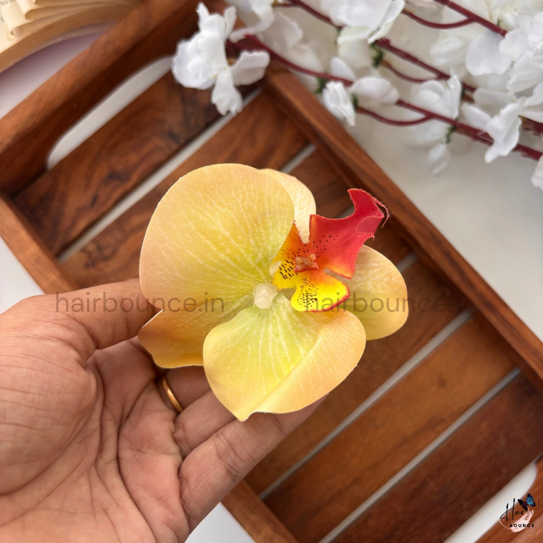 Elegant Orchid Floral Scrunchie Hair Tie