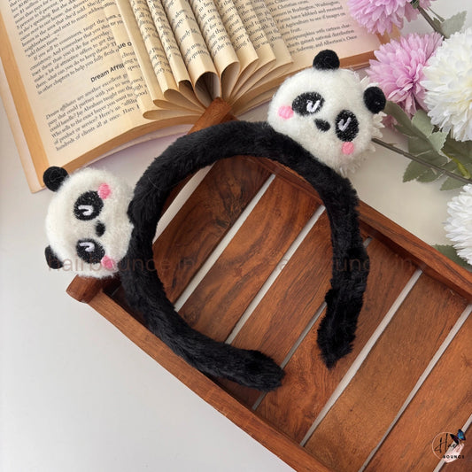 Cute Panda Plush Headband – Soft Furry Hair Band