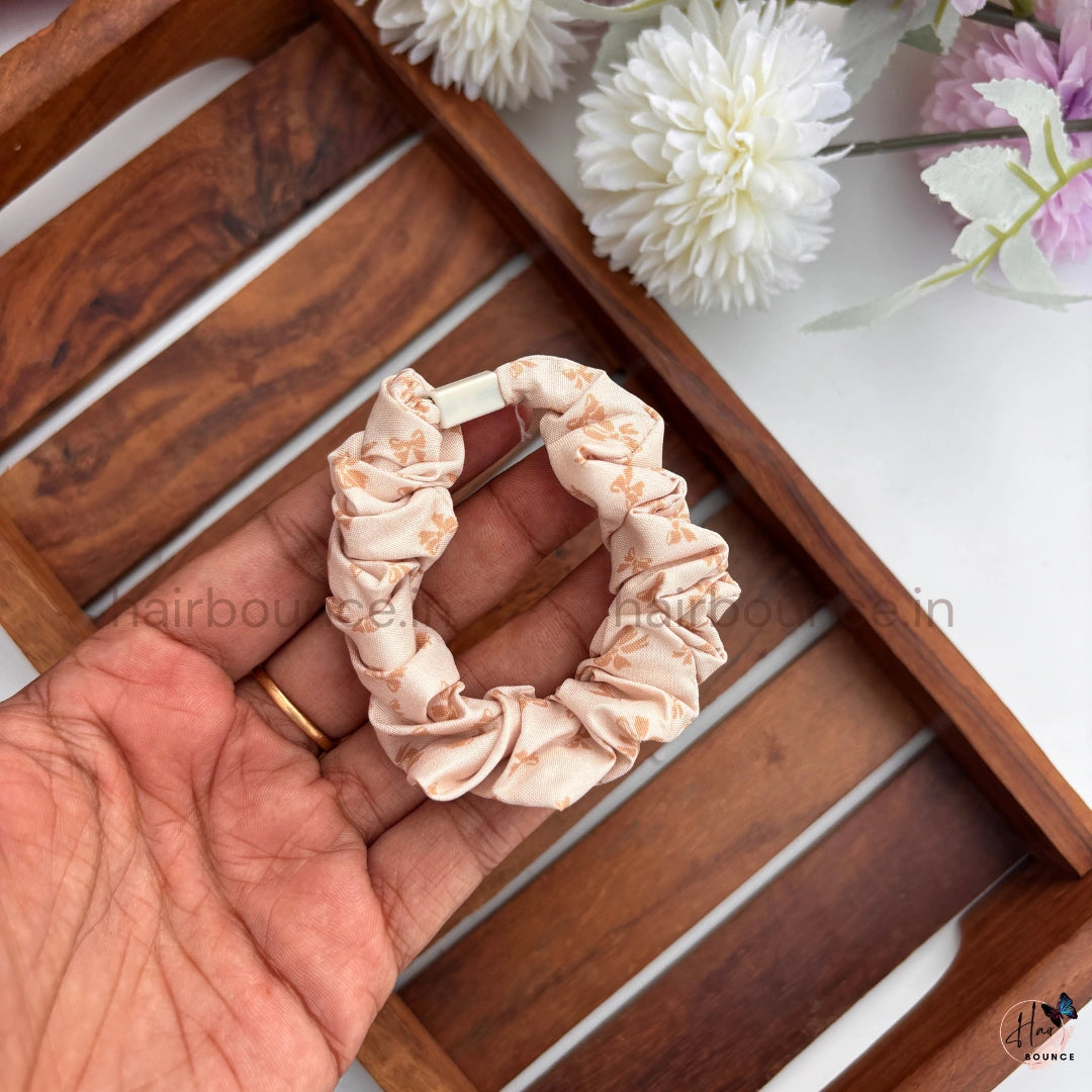 Dainty Bow Print Scrunchie Hair Tie