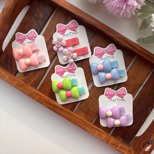 Cute Pastel Bow Hair Clips