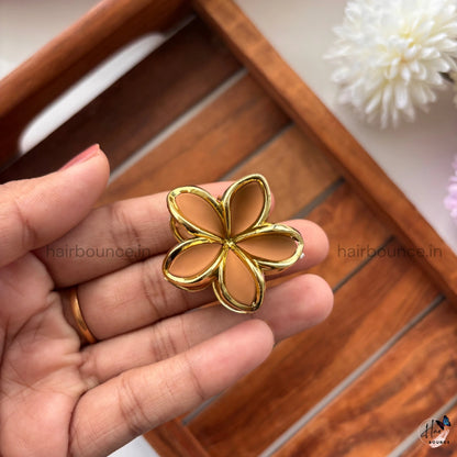 Golden Bloom Floral Hair Claw - Small