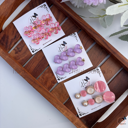 Blush Charm Hair Clip Set