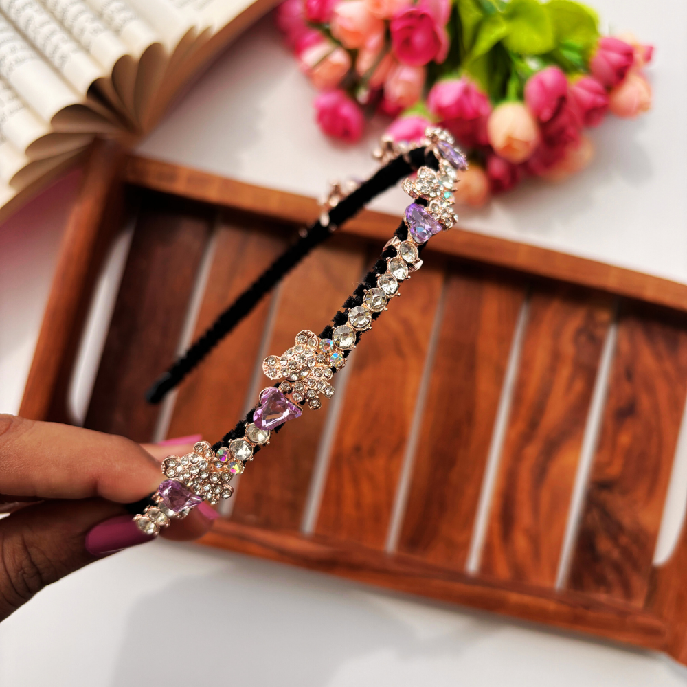 Teddy Flower Crystal Headband