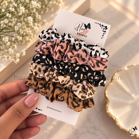Wild Charm Animal Print Scrunchie Hair Tie
