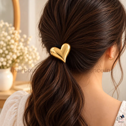 Golden Heart Metal Ponytail Holder – Medium & Large