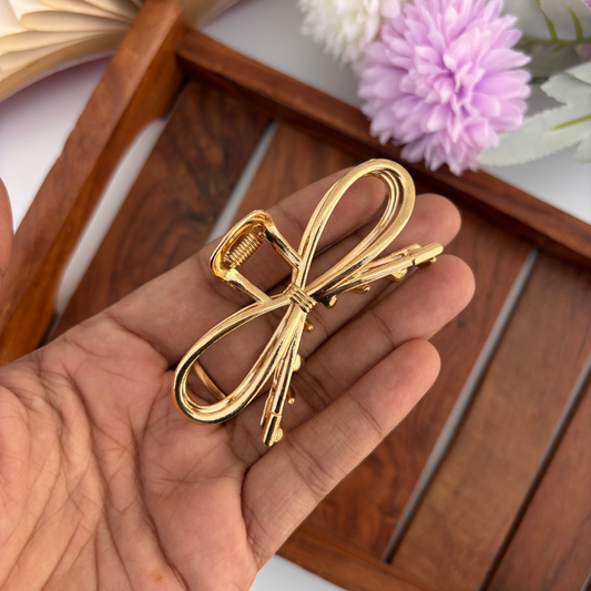 Ribbon Bow Hair Claw - Medium