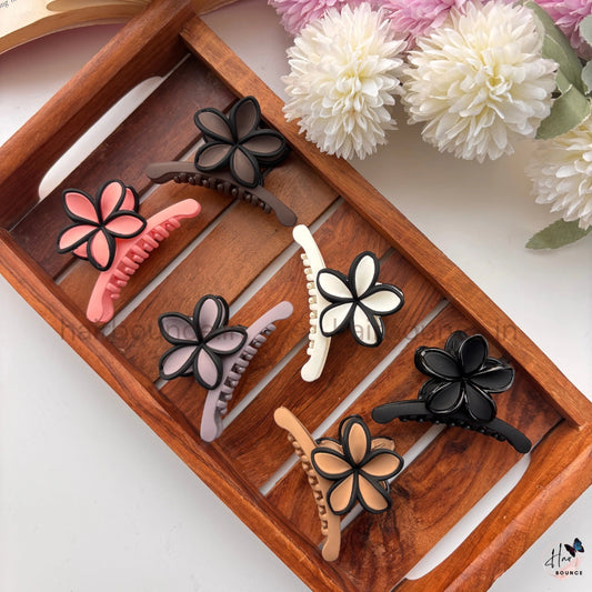 Matte Five Petal Flower Hair Claw – Medium