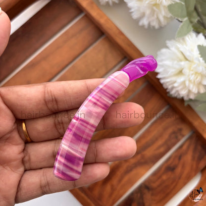 Striped Banana Hair Clip – Medium