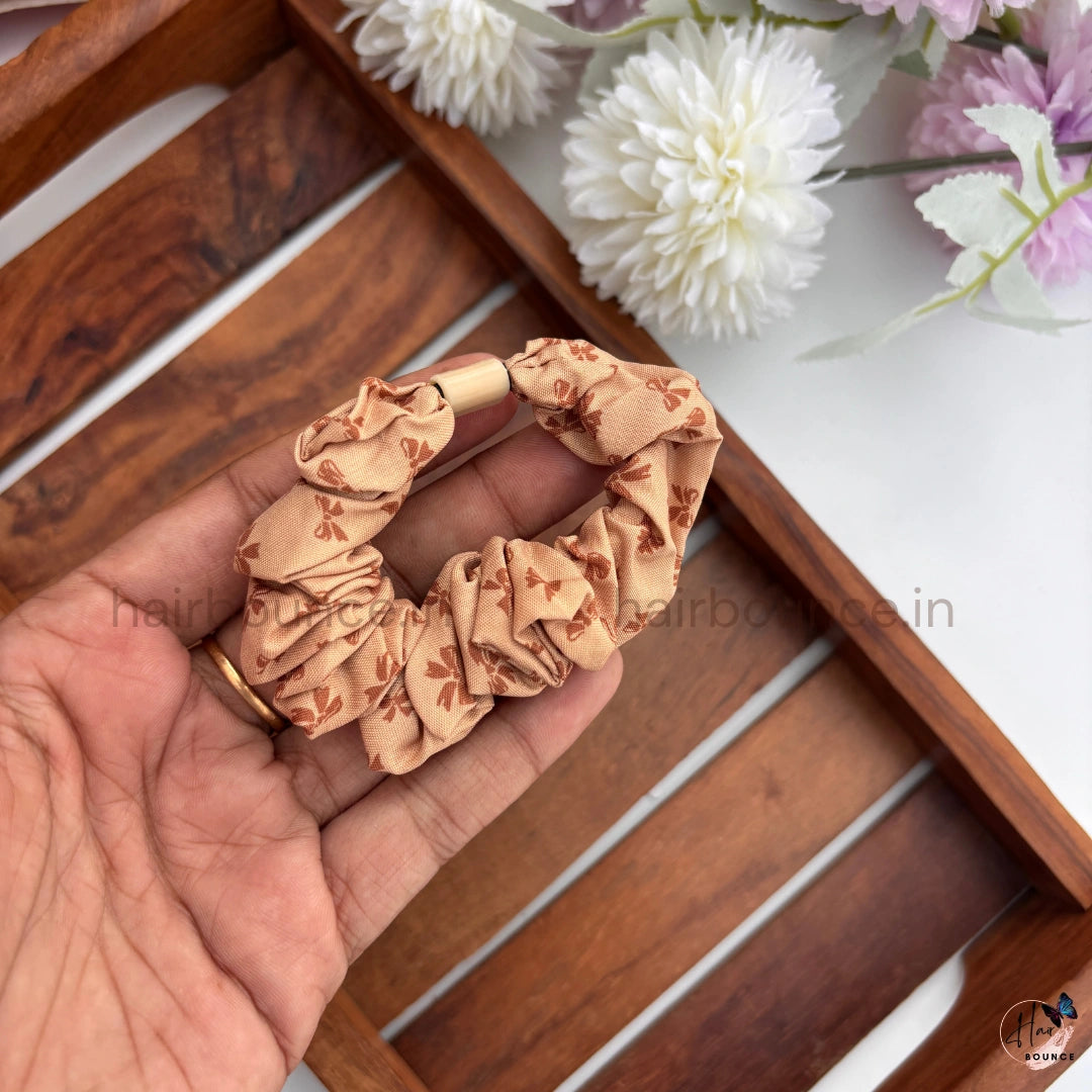 Dainty Bow Print Scrunchie Hair Tie