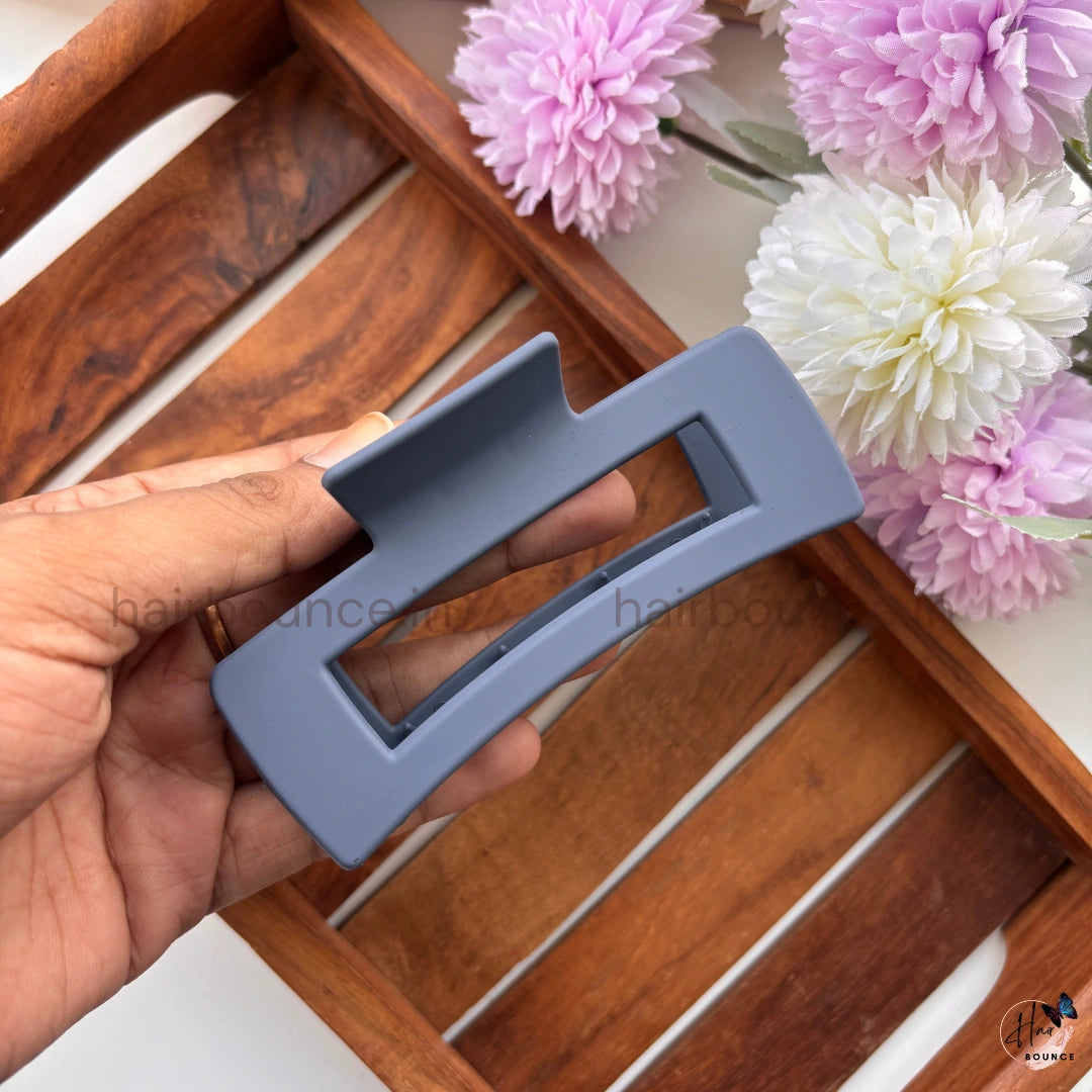 Matte Hollow Rectangle Hair Claw – Large