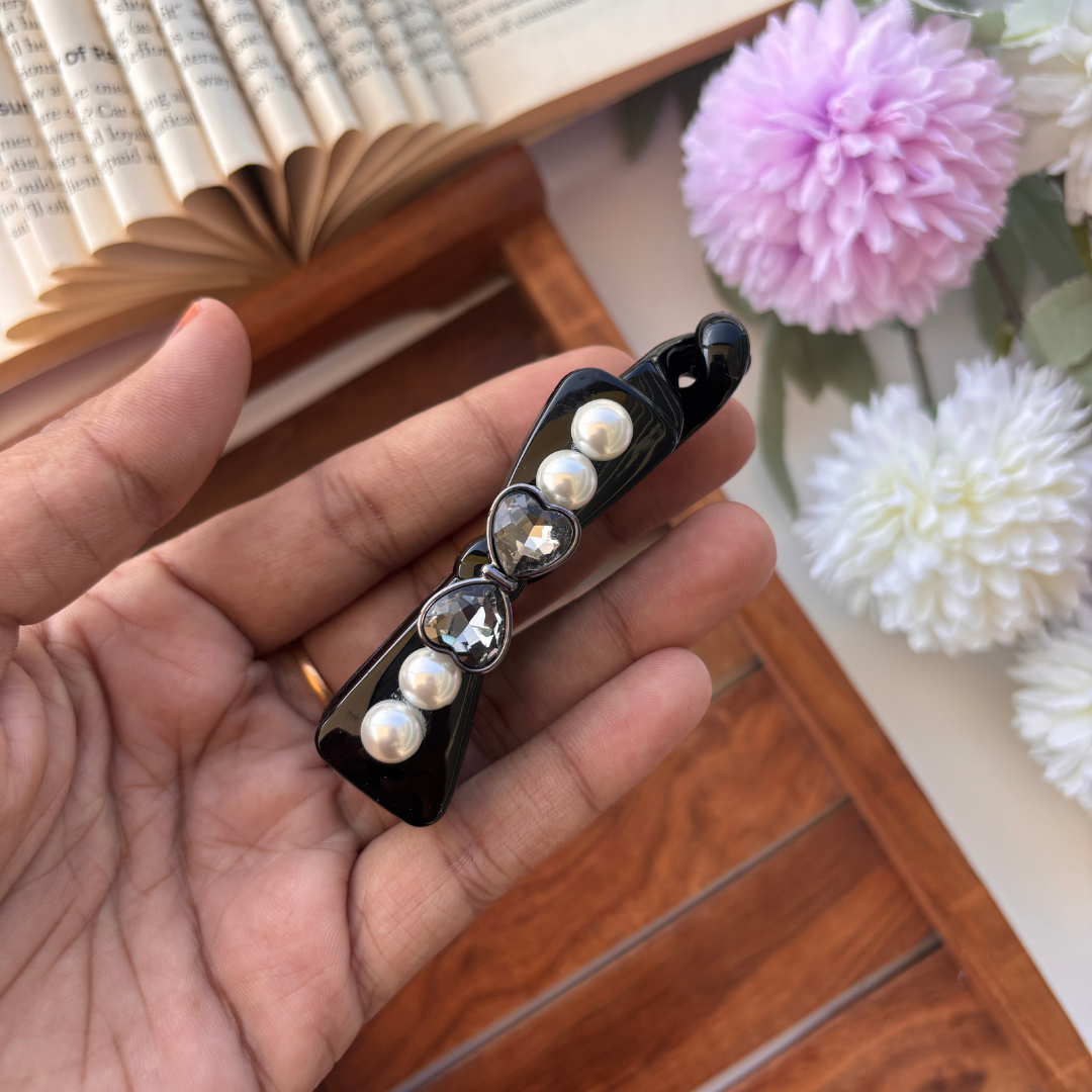Pearl Heart Luxe Banana Clip – Medium