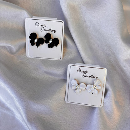 Crystal Petal Enamel Earrings