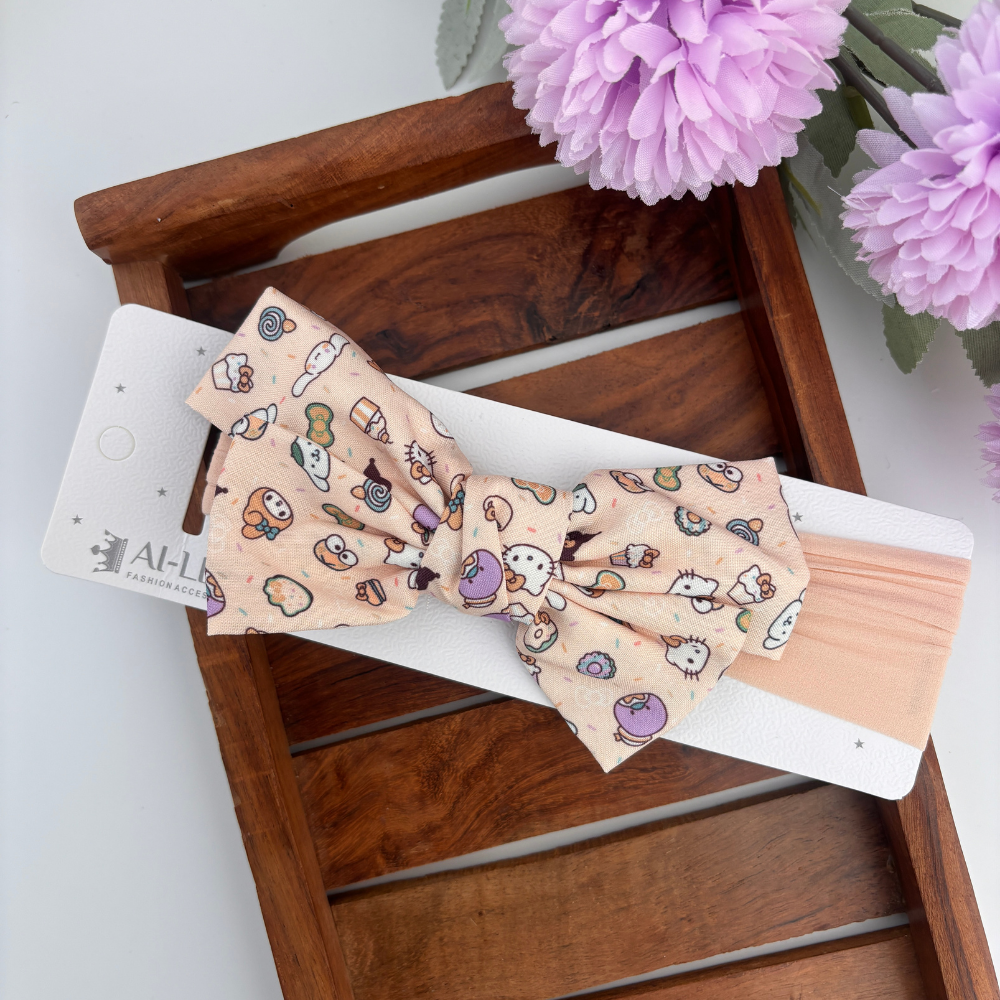 Kitty Printed  New Born Headband