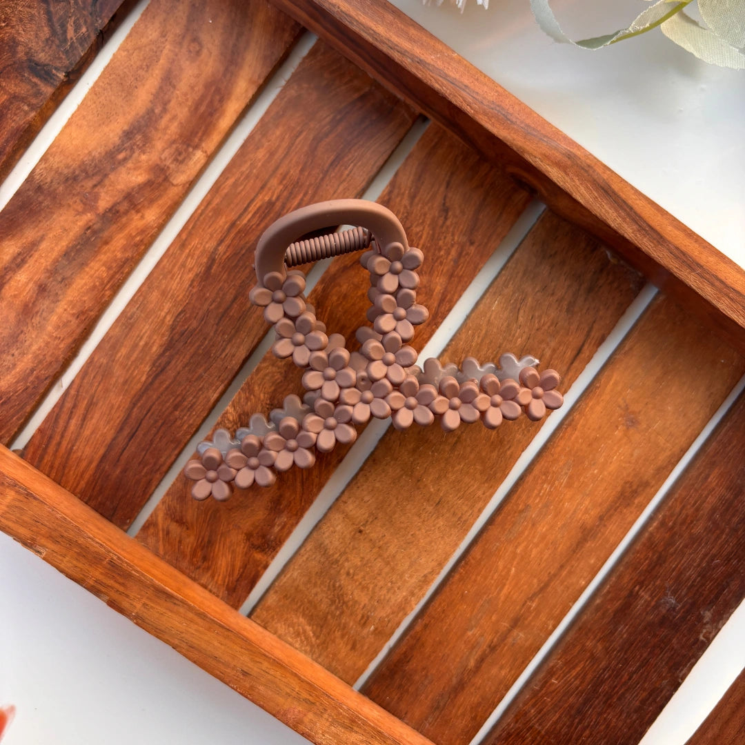 Colourful Loop Flower Hair Claw - Large