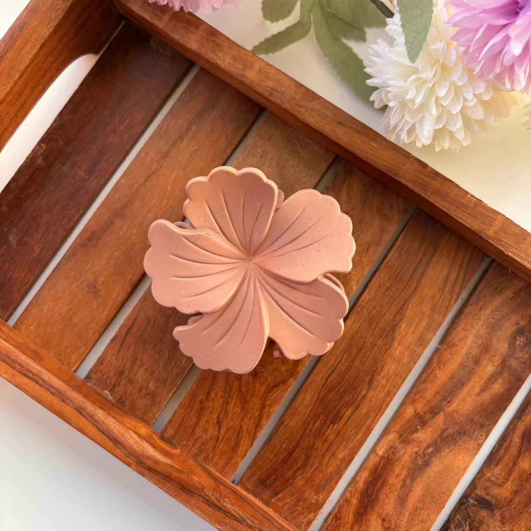 Matte Finish Hibiscus Hair Claw - Large