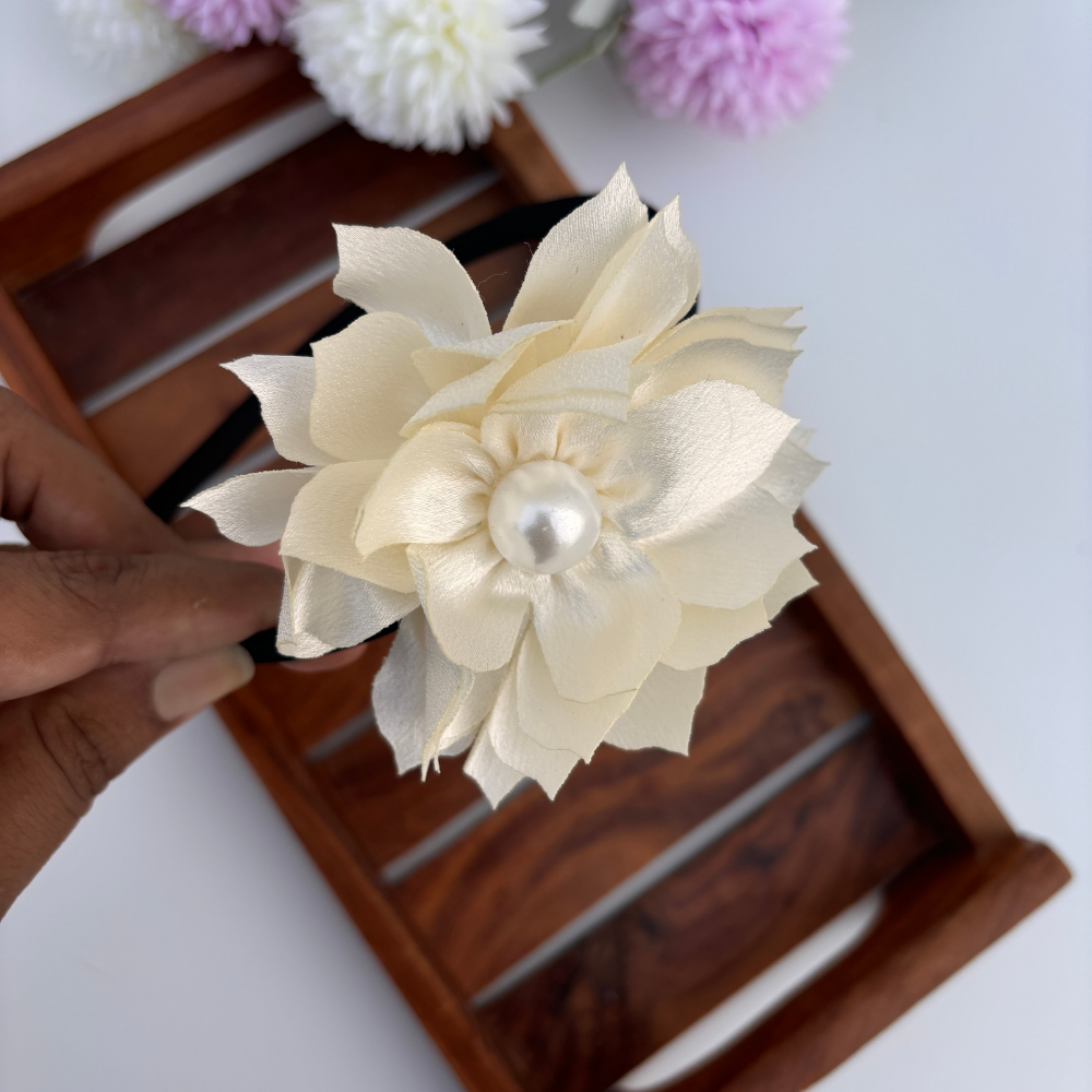 Satin Bloom Pearl Headband