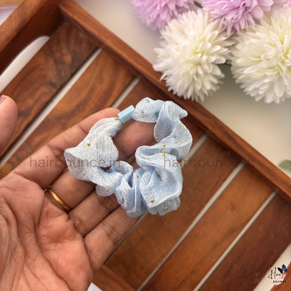 Pearl Stud Organza Scrunchies