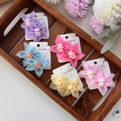 Teddy Blossom Kids Hair Clip Set