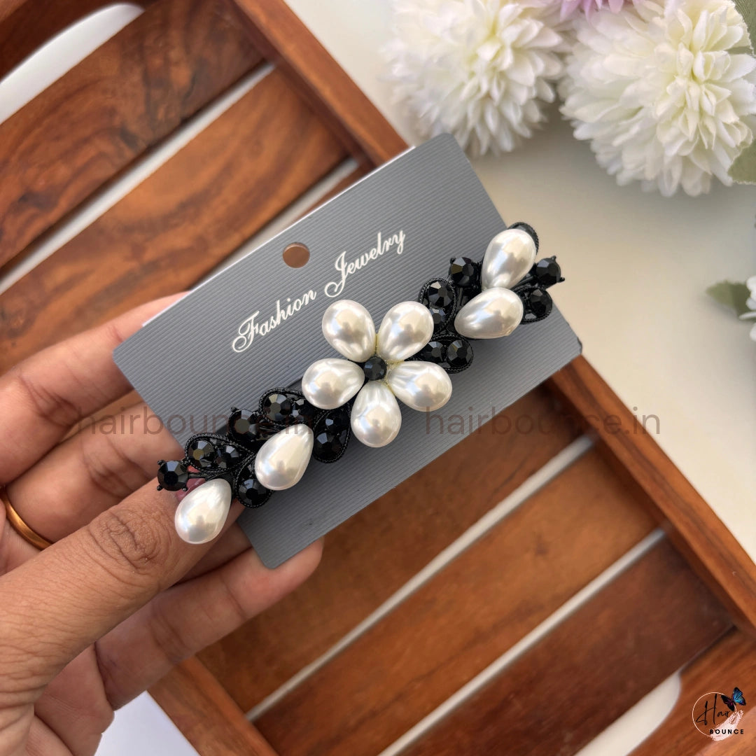 Royal Pearl Bloom Center Hair Clip