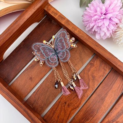 Butterfly Tassel Hair Claw