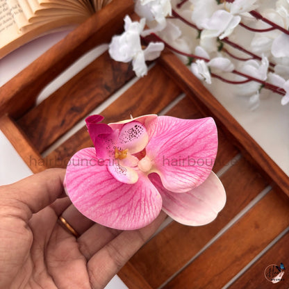 Elegant Orchid Floral Scrunchie Hair Tie