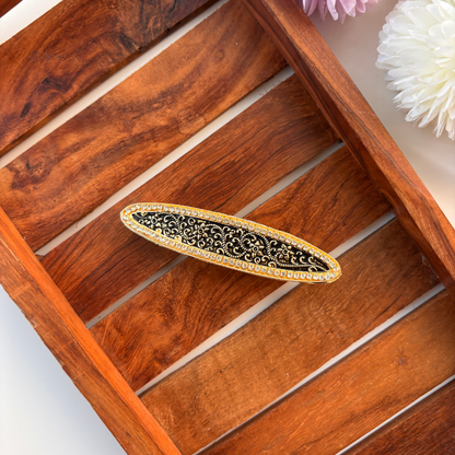 Antique Oval Embossed Hair Clip