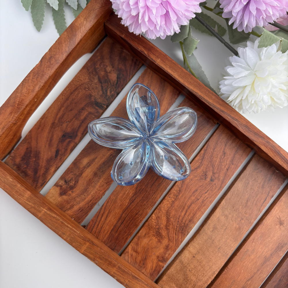 Bright Shades Glassy Flower Hair Claw - Large