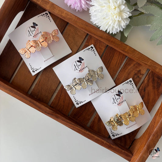 Monarch Glow Metallic Butterfly Barrette – Luxe Flutter Collection