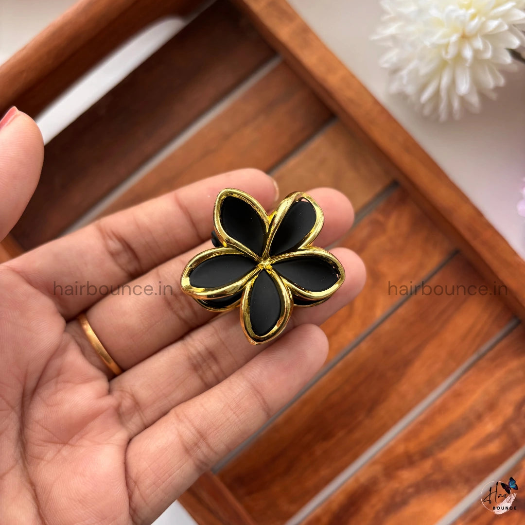 Golden Bloom Floral Hair Claw - Small