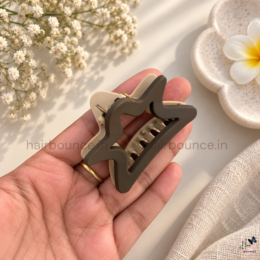 Dual Colour Star Hair Claw - Medium