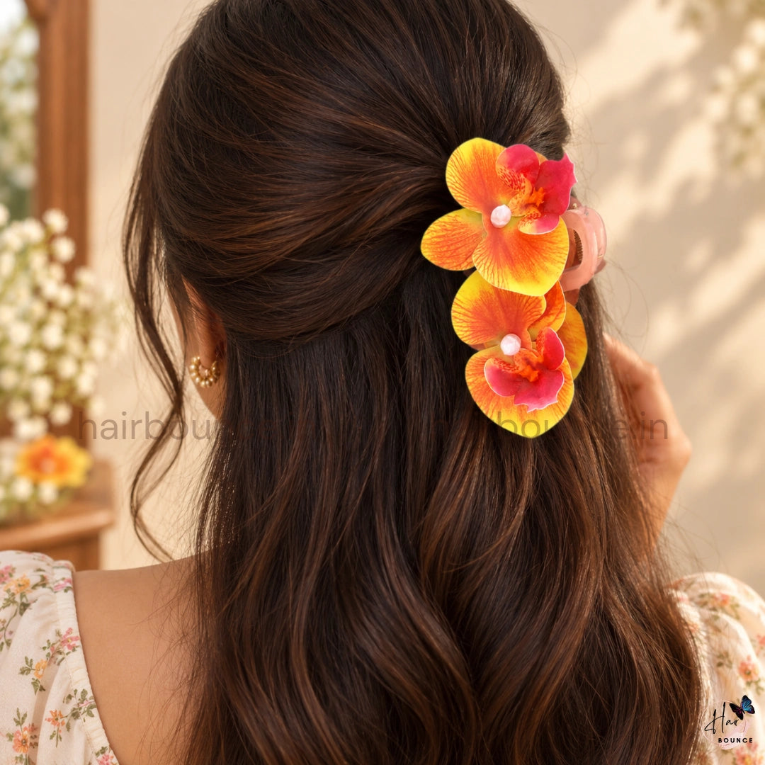 Tropical Orchid Floral Hair Claw – Large