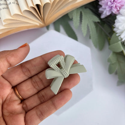 Double Layer Bow Hair Claw - Small